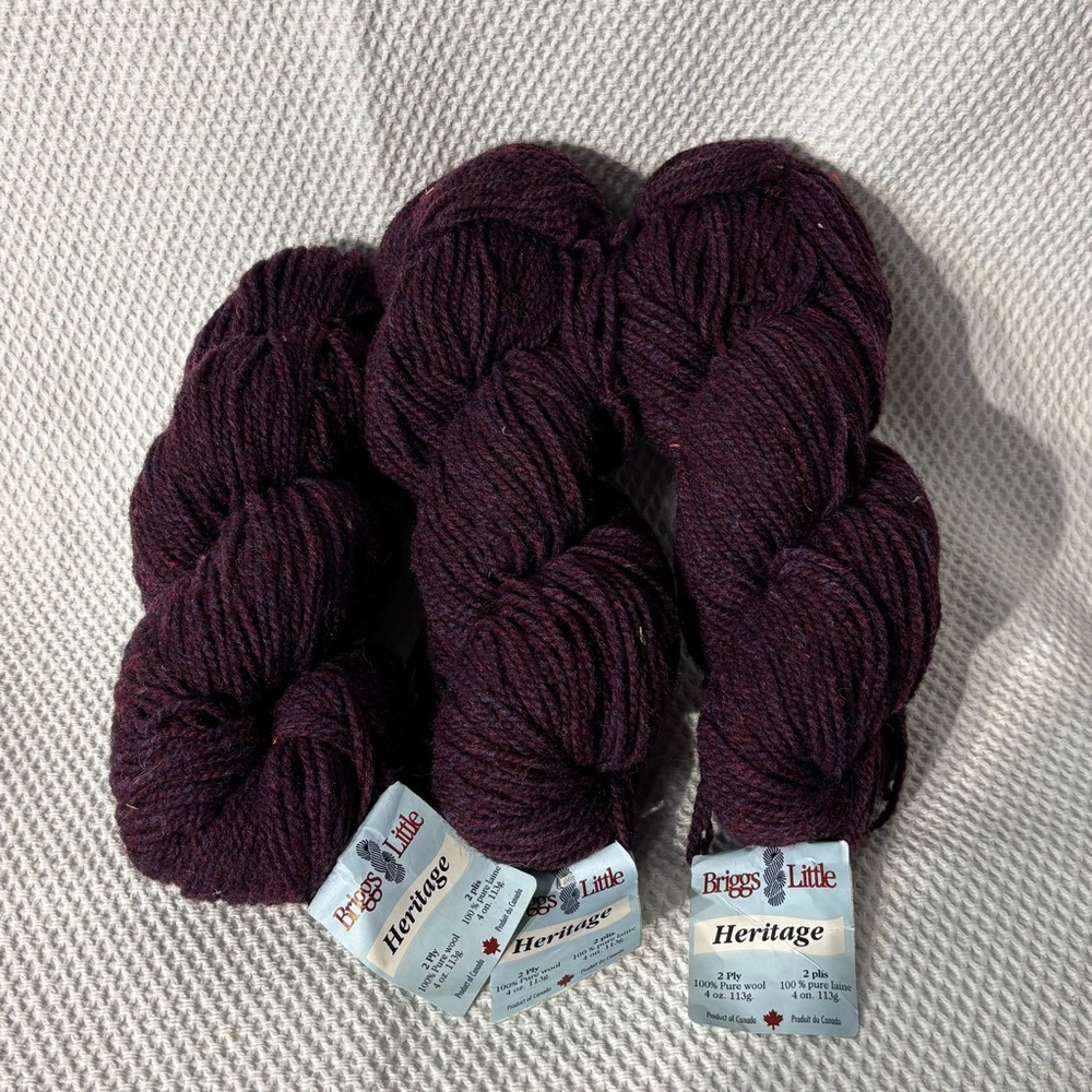 Briggs & Little Heritage Yarn Set of 3 - Colour Mulberry NEW WITH TAG
